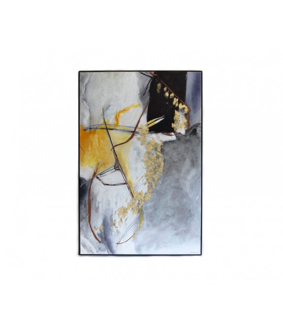 Cuadro abstracto negro&amarillo