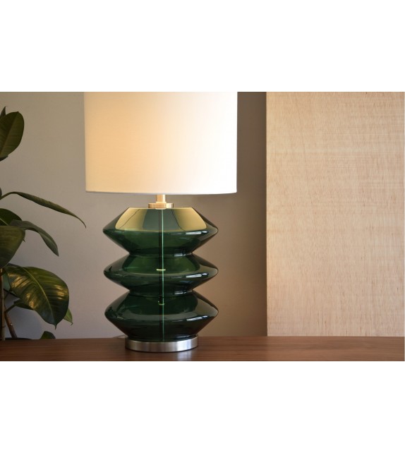 LÁMPARA MESA VIDRIO VERDE